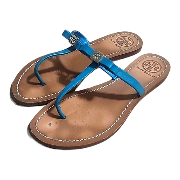 Tory Burch teal thong sandals size 9 - Picture 3 of 7
